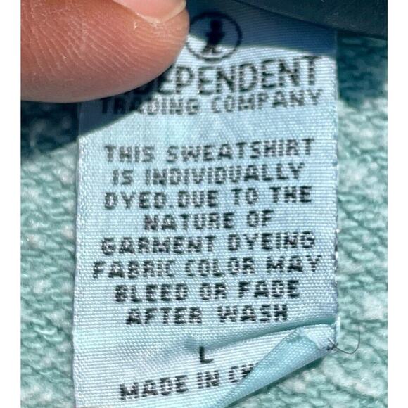 SANTA CRUZ Skateboards Hoodie Sweater Pullover Double Side Men Mint Green SIZE L - Picture 5 of 6